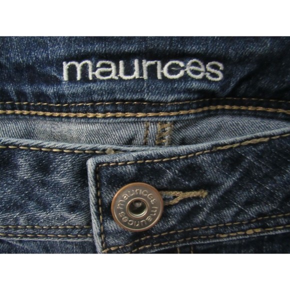 maurices Women Jeans Size 15/16 Short Blue Sandblasted Midrise Flare Denim - Picture 3 of 4